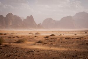 Minor Sandstorm passing through Wadi Rum