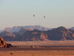 Hot air balloons in Wadi Rum